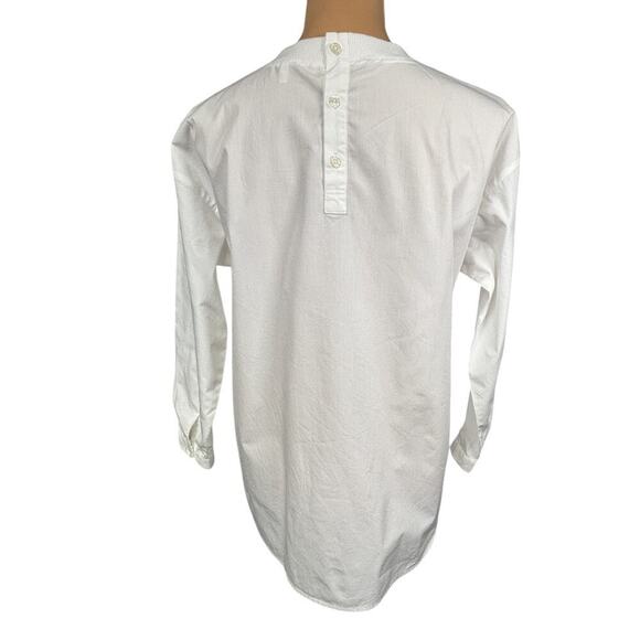 MUJI Women's White Easy-Dry Organic Cotton‎ Long Sleeve Blouse Size Small - Picture 6 of 11